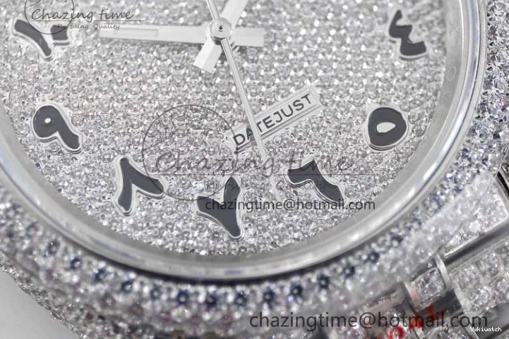 Jubilee Diamonds Datejust TWF 41 Arabic Full on A2824 Dial Edition SS Markers Best Bracelet 1:1 0214